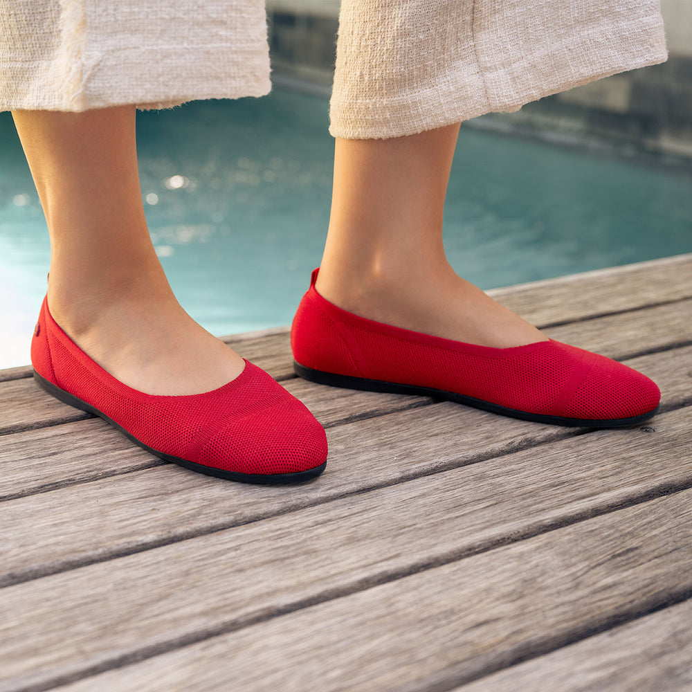 Giesswein Eco Ballerinas Round - Flammenrot