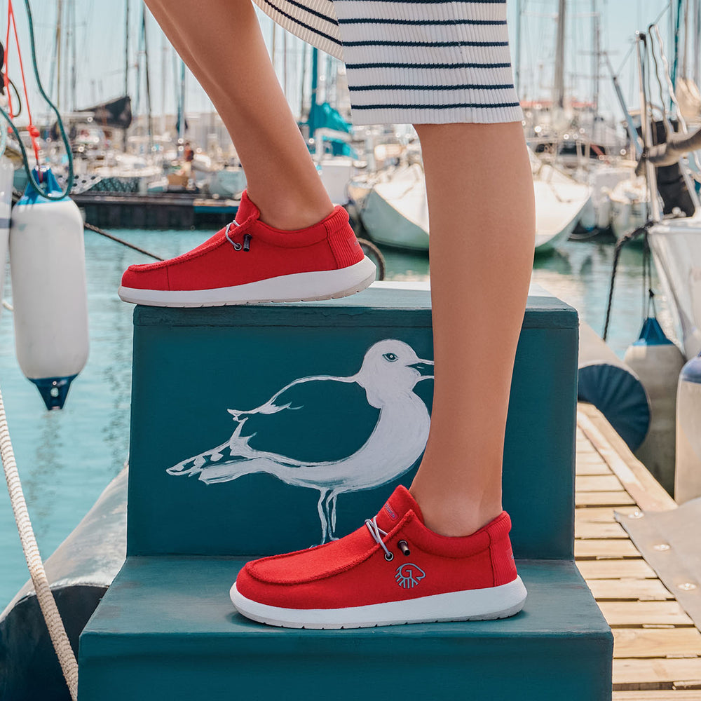 Giesswein Merino Mokassin - Flammenrot