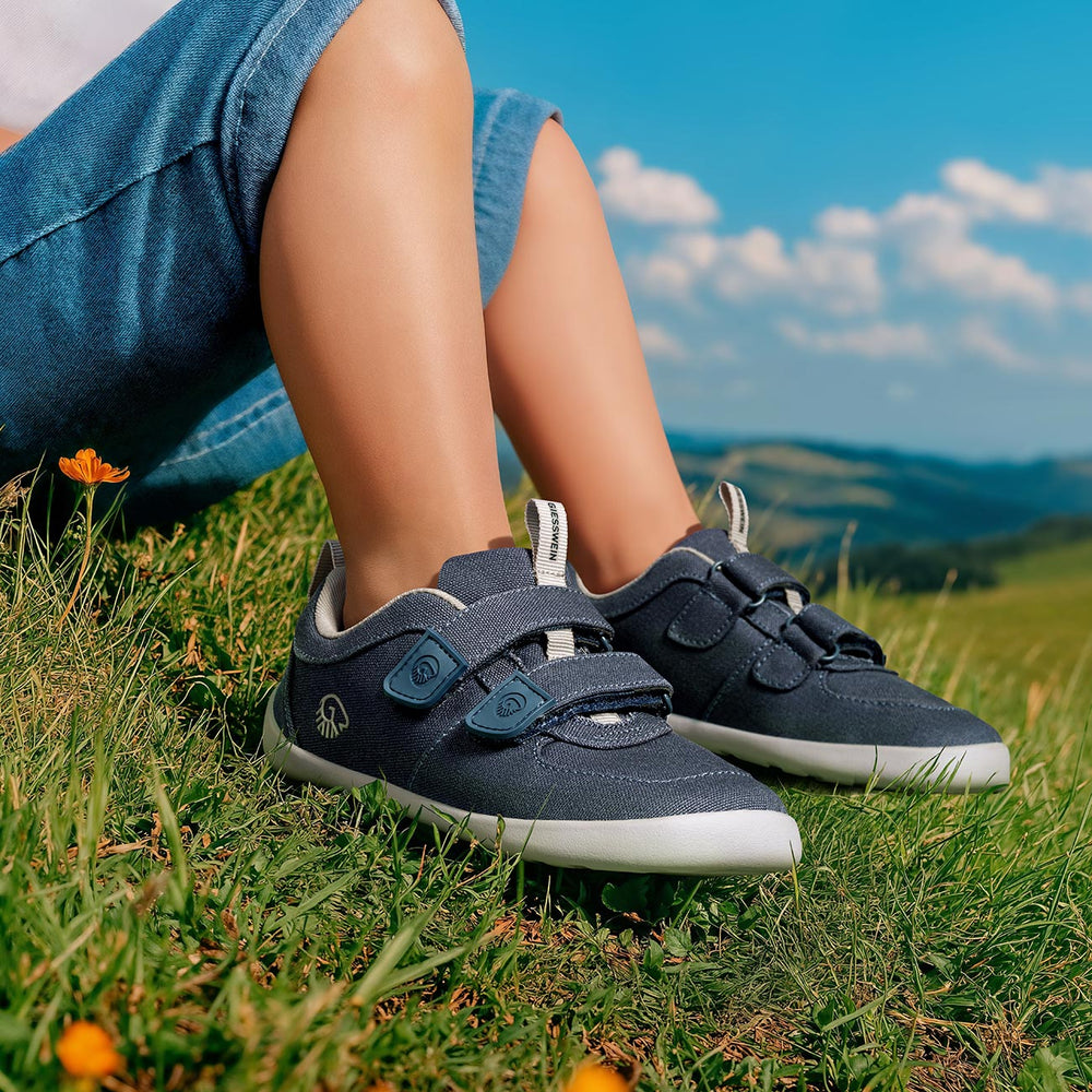 Giesswein Kids Barefoot Canvas - Ocean+blue