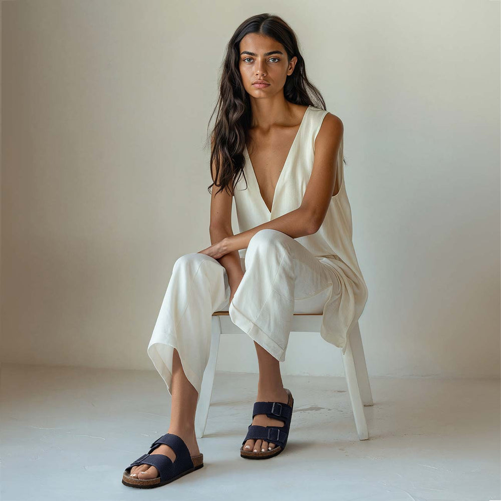 Giesswein Merino Slides - Ocean Blue